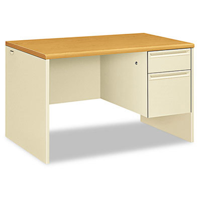 38000 SERIES RIGHT PEDESTAL DESK, 48W X 30D X 29.5H, HARVEST/PUTTY